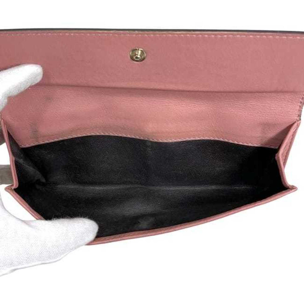 Gucci Pink Leather Long Wallet (Bi-Fold) (Pre-Owned)