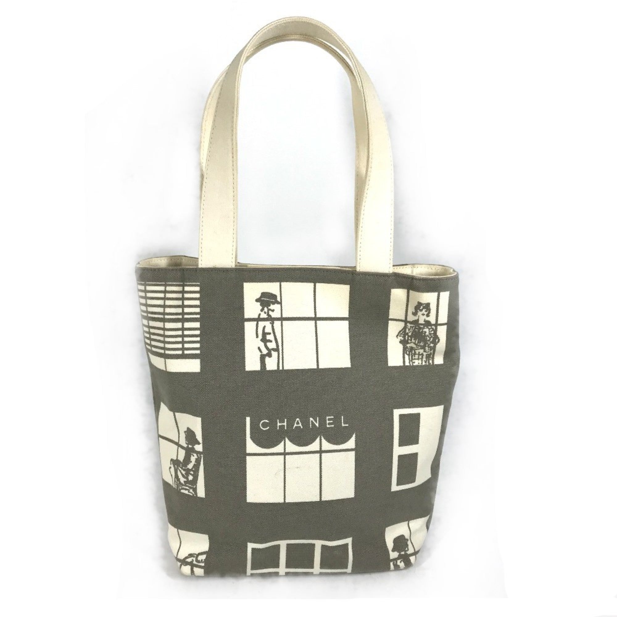 Chanel Gray Cloth Shoulder Bag (Pre-Owned)