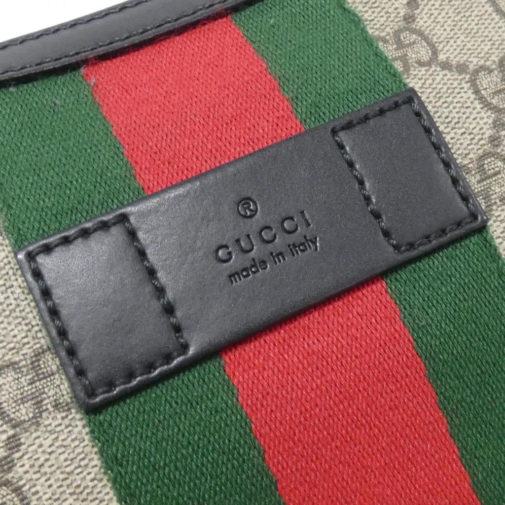 Gucci Beige Black Gg Supreme Shoulder Bag (Pre-Owned)