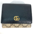 Gucci Beige Black Leather Pvc Wallet (Bi-Fold) (Pre-Owned)