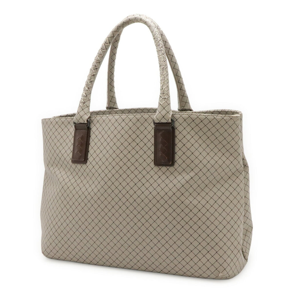 Bottega Veneta Dark Brown Coated Canvas Pvc Leather Shoulder Bag Tote Bag (Pre-Owned)