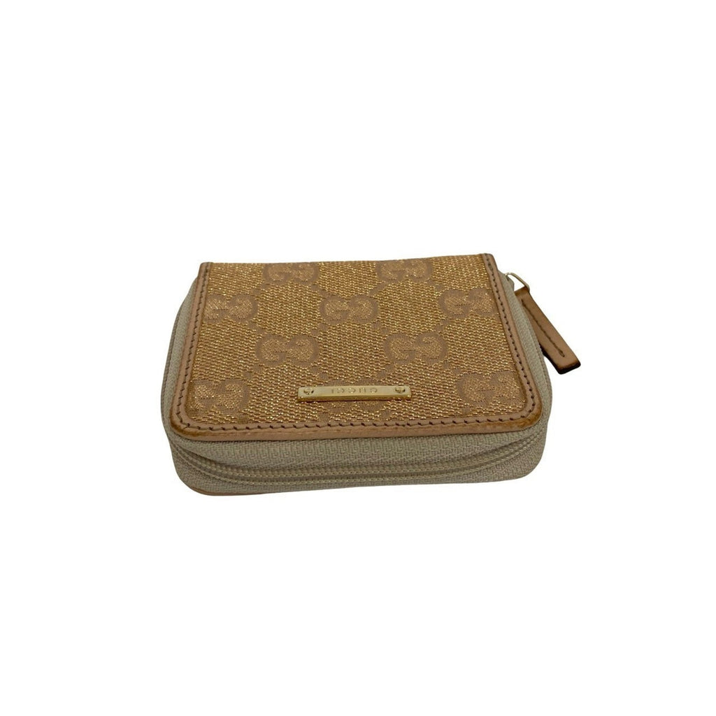 Gucci Pink Canvas Leather Coin Purse/Coin Case (Pre-Owned)