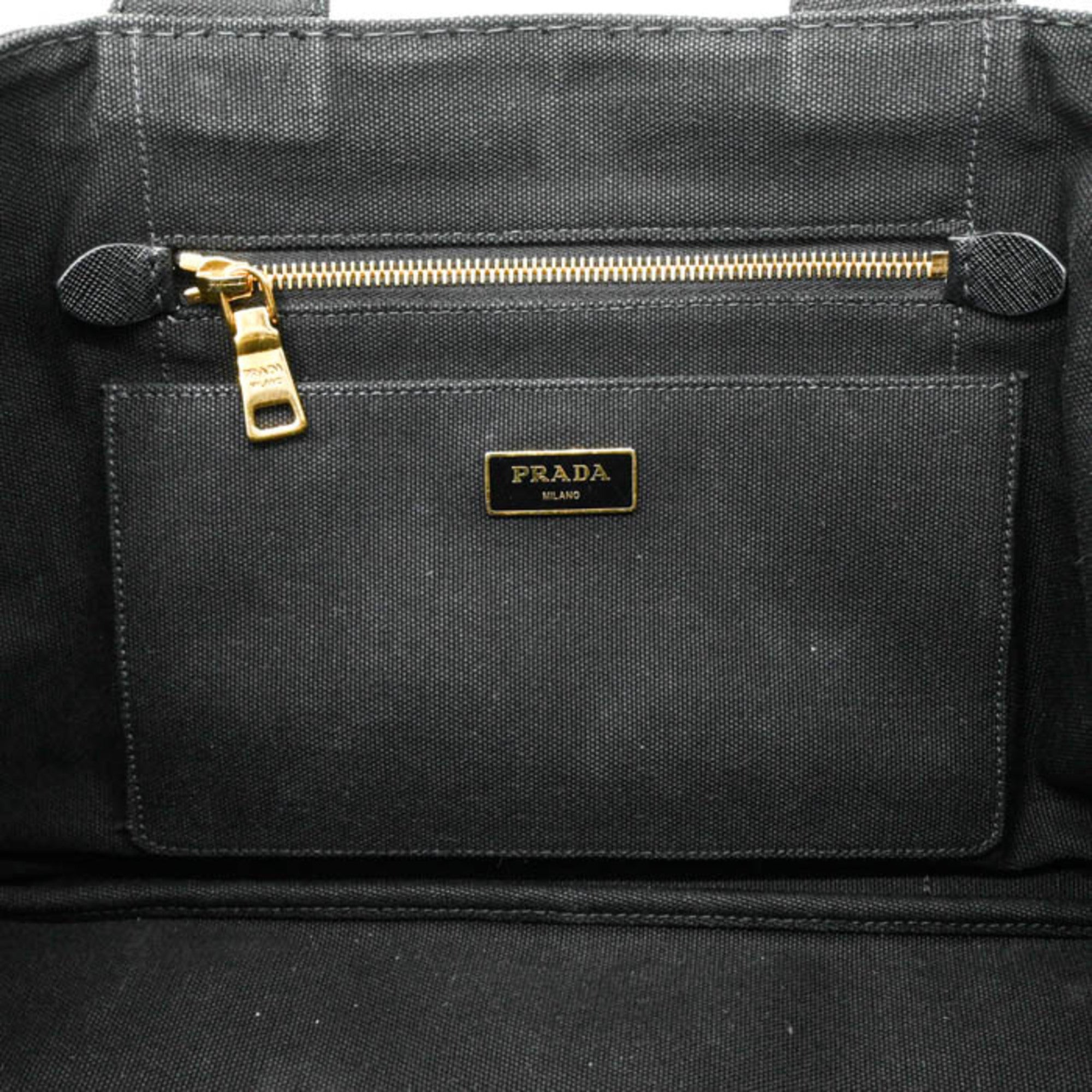 Prada Black Denim Handbag Shoulder Bag Tote Bag (Pre-Owned)