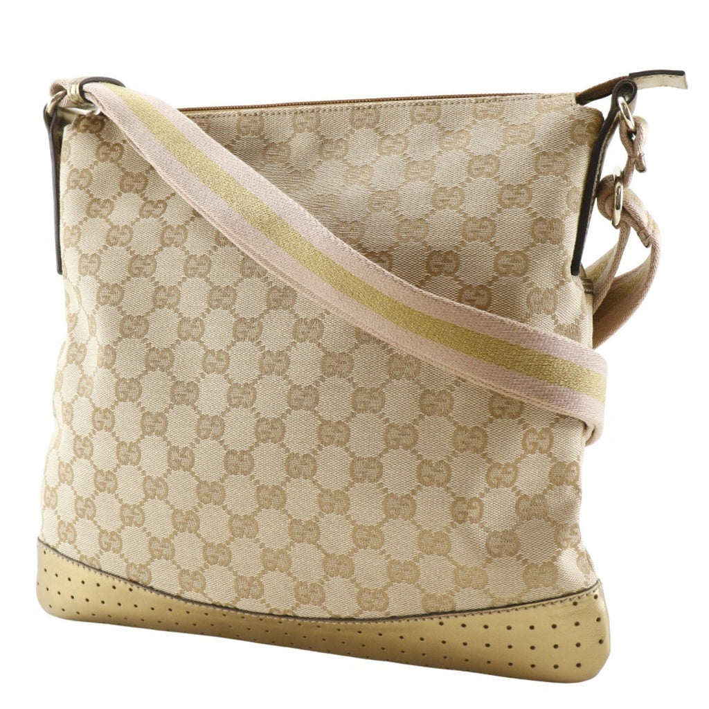 Gucci Gg Canvas Beige Gg Canvas Shoulder Bag (Pre-Owned)