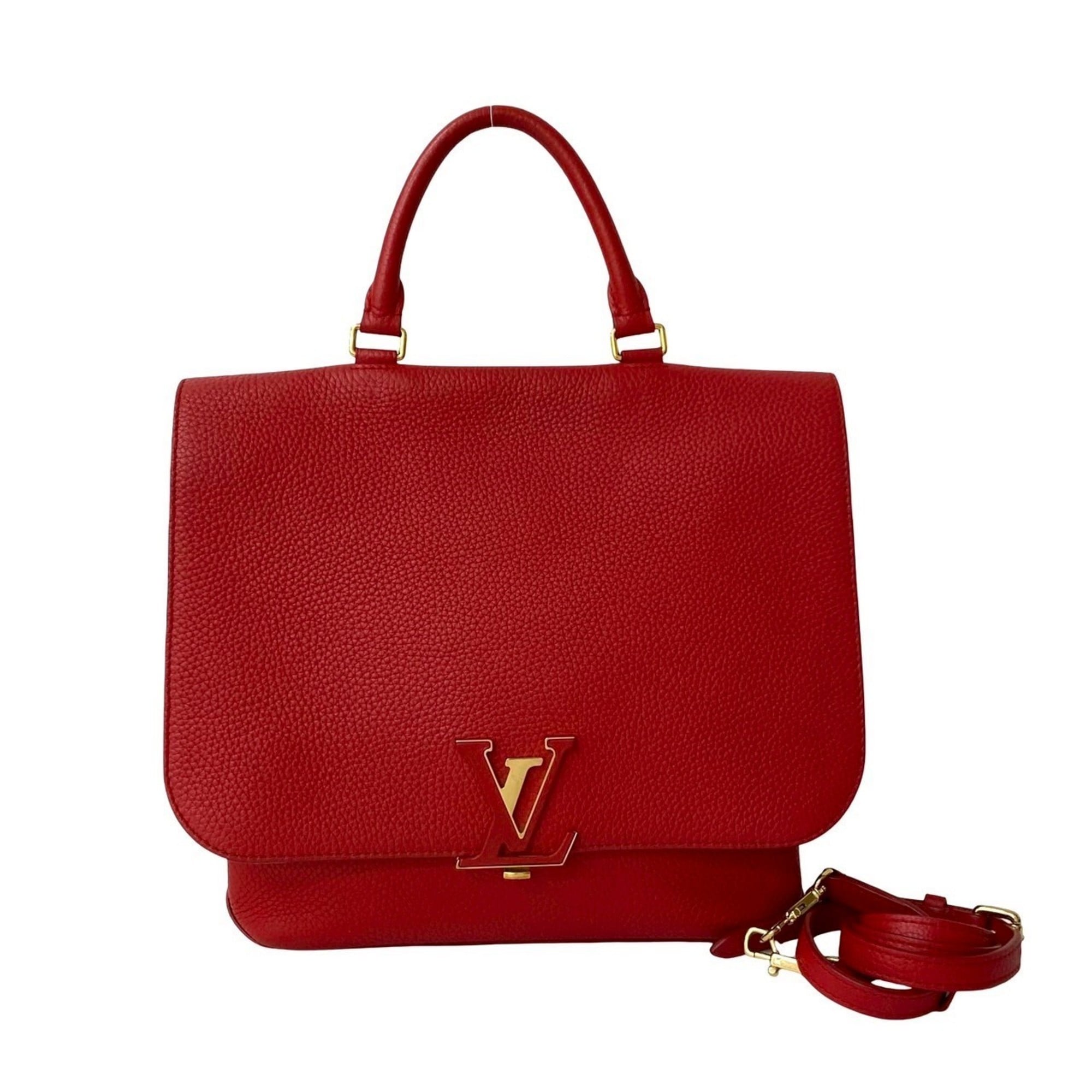 Louis Vuitton Red Color Leather Handbag Shoulder Bag Tote Bag (Pre-Owned)