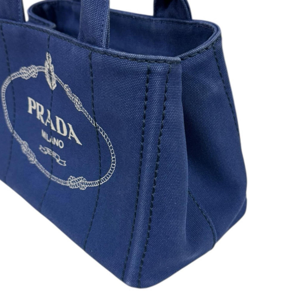 Prada Blue Canvas Shoulder Bag (Pre-Owned)