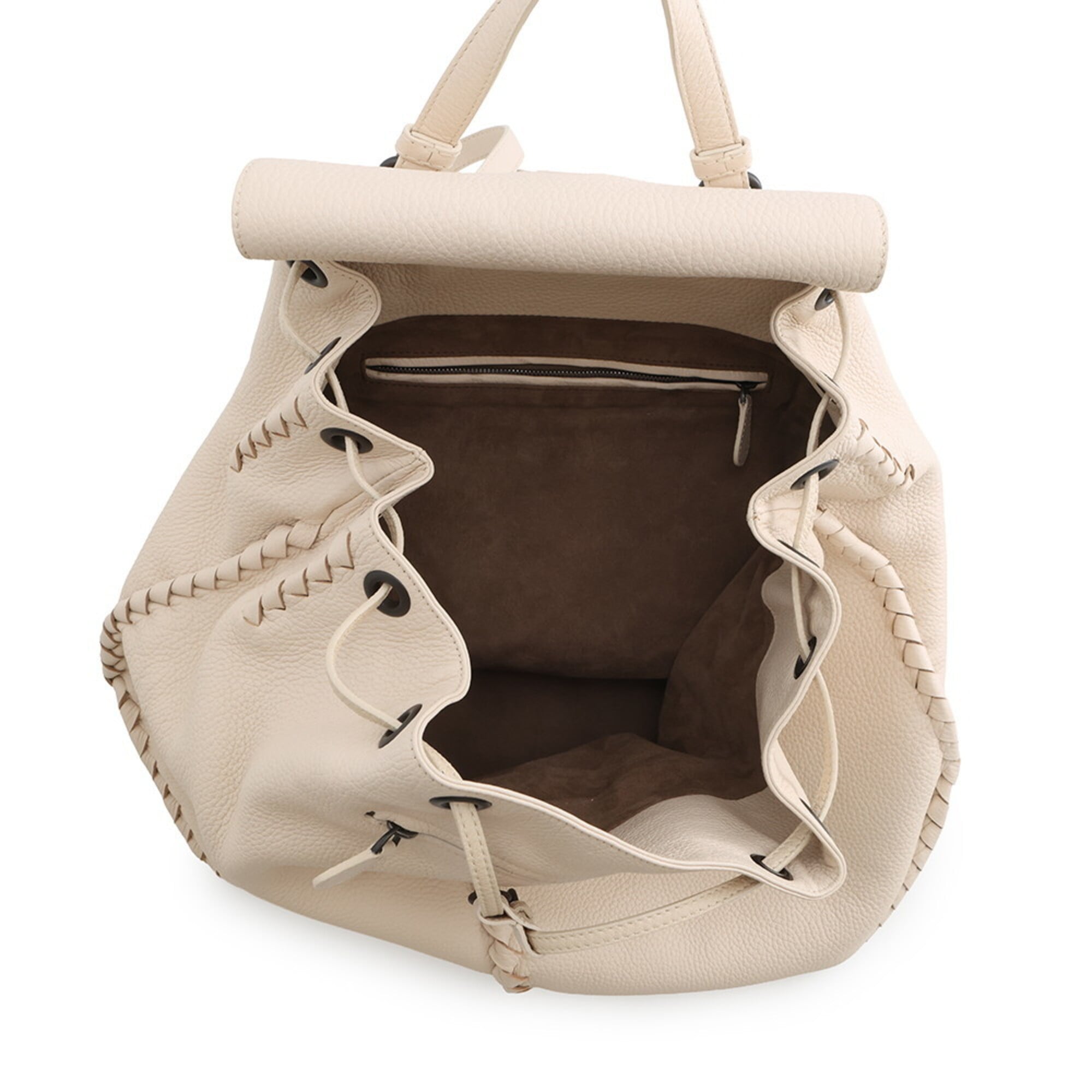 Bottega Veneta Black Ivory Leather Handbag (Pre-Owned)