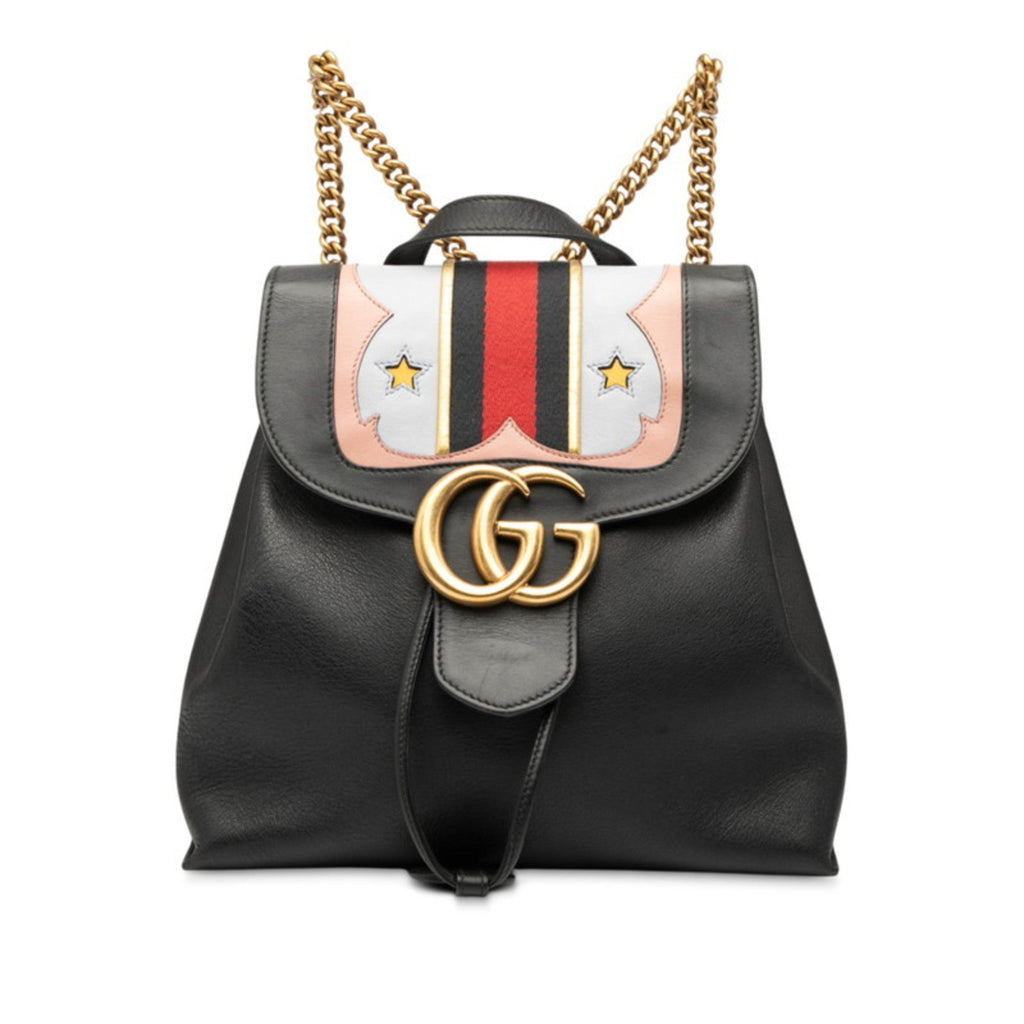 Gucci Black Leather Backpack (Pre-Owned)