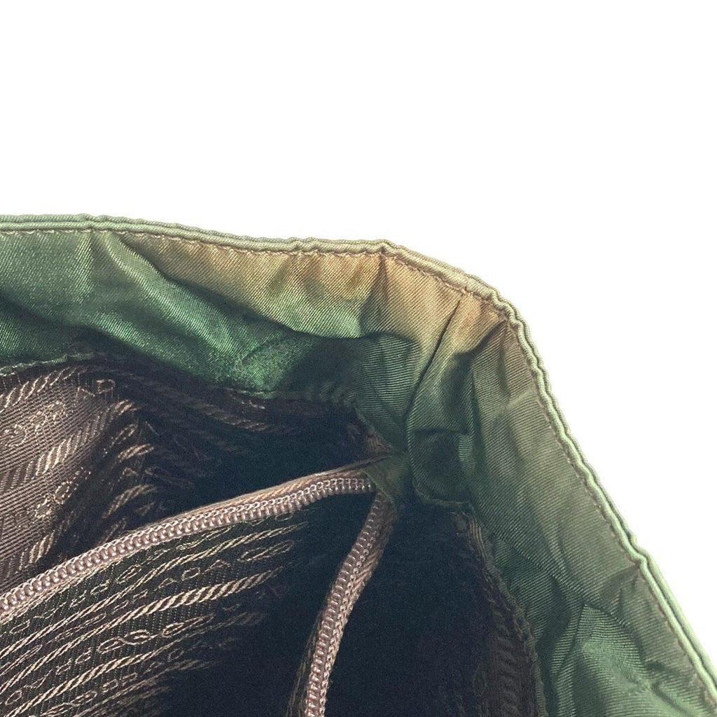 Prada Khaki Nylon Shoulder Bag Tote Bag (Pre-Owned)