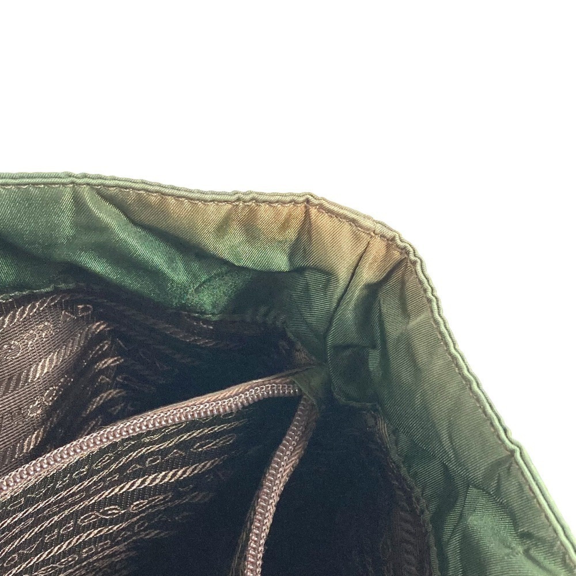Prada Khaki Nylon Shoulder Bag Tote Bag (Pre-Owned)