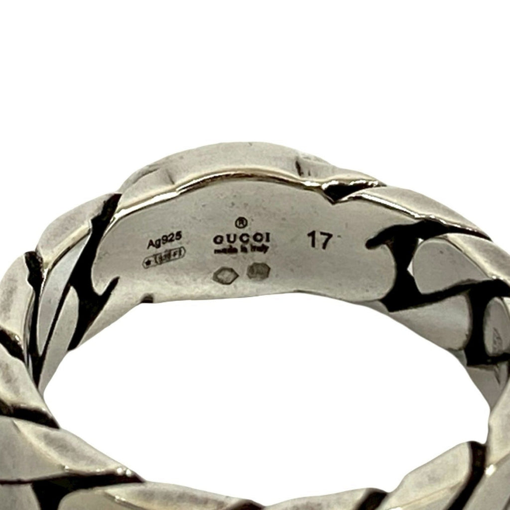 Gucci Silver Pink Silver 925 Band Ring (Pre-Owned)