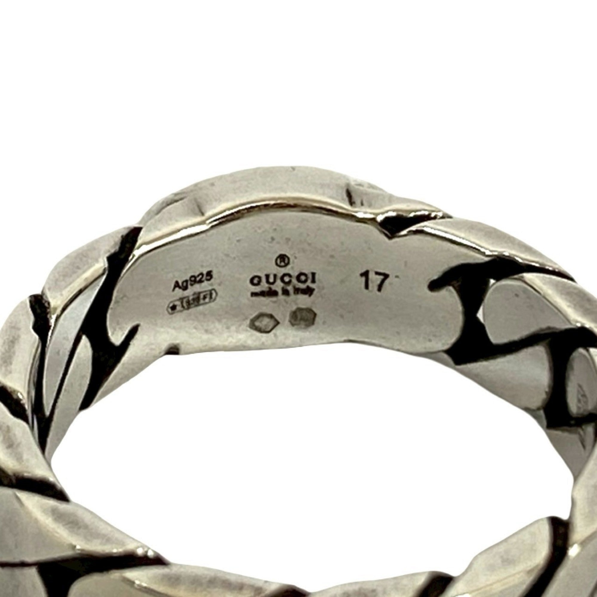 Gucci Silver Pink Silver 925 Band Ring (Pre-Owned)