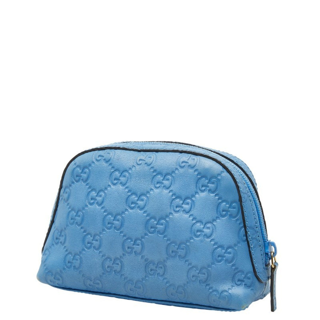Gucci Blue Leather Pouch (Pre-Owned)
