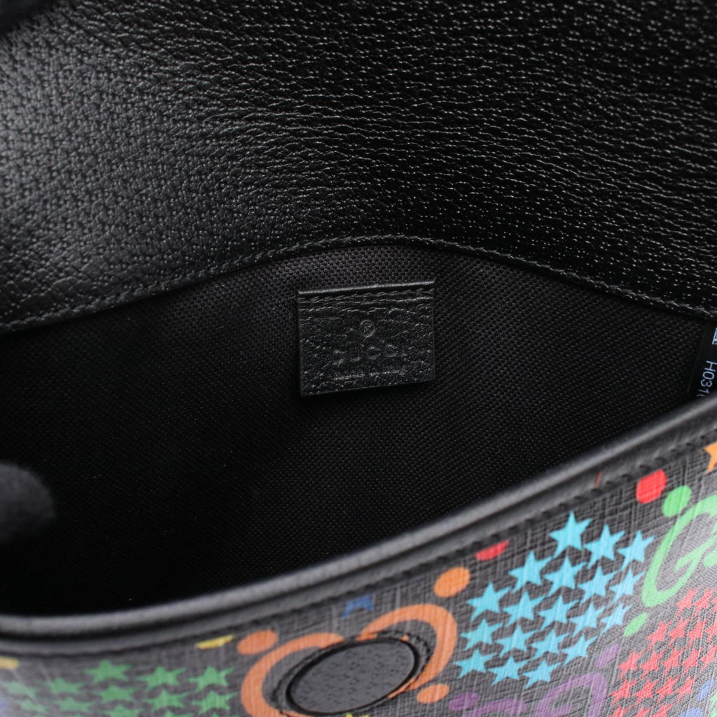 Gucci Black Multi-Color Coated Canvas Fanny Pack (Pre-Owned)