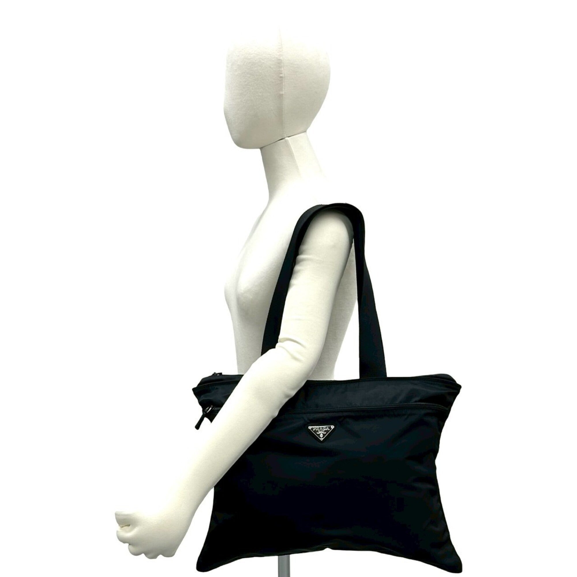 Prada Black Nylon Handbag Shoulder Bag Tote Bag (Pre-Owned)