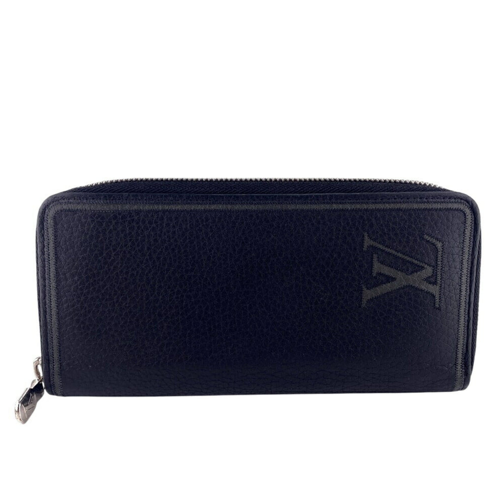 Louis Vuitton Black Leather Long Wallet (Bi-Fold) (Pre-Owned)