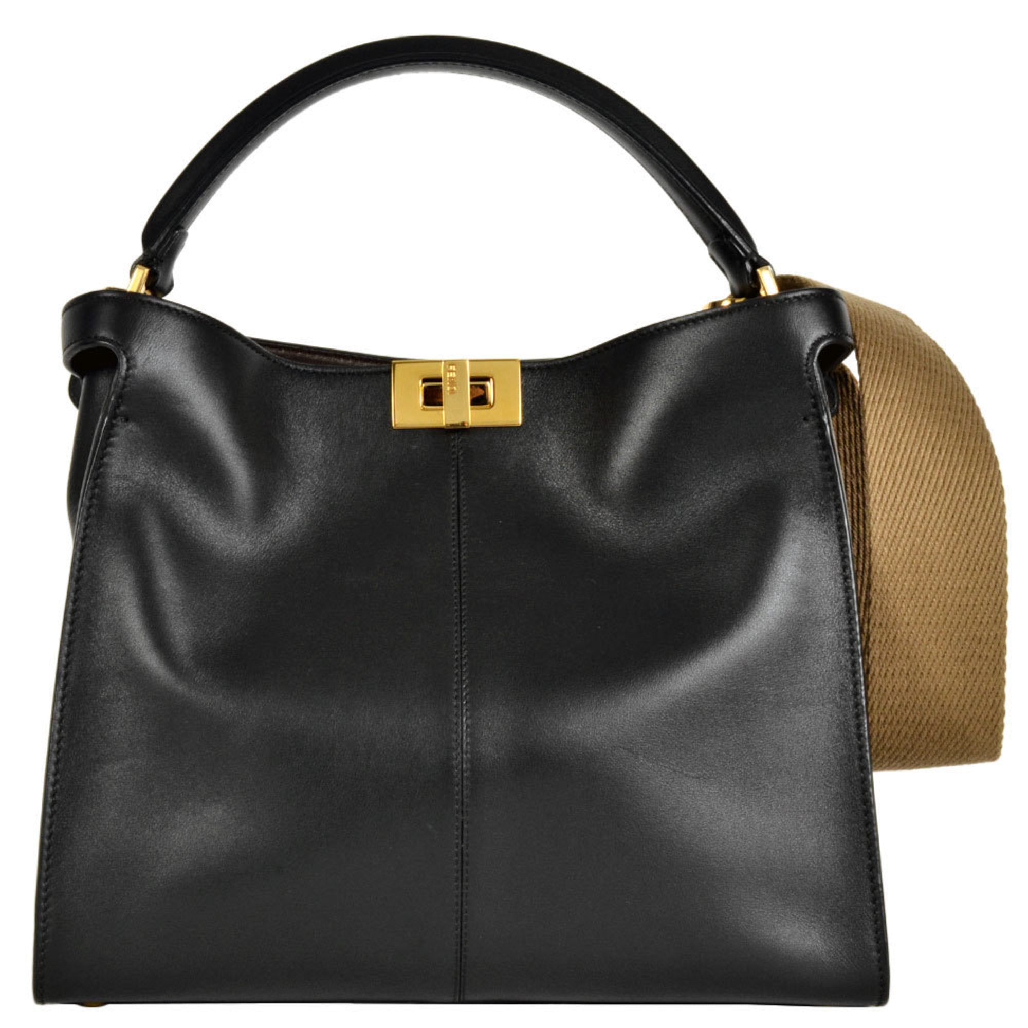 Fendi Peekaboo Black Leather Handbag (Pre-Owned)