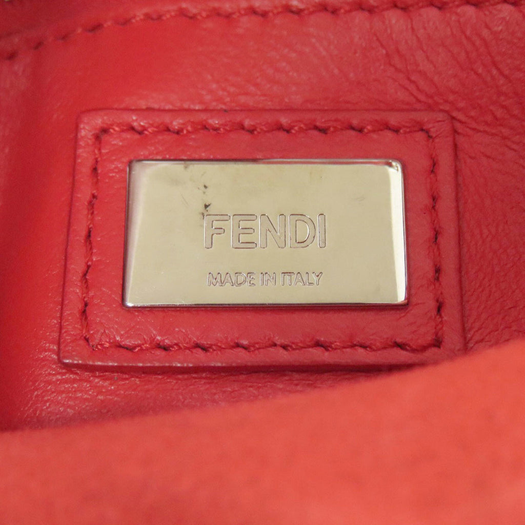 Fendi Red Color Leather Handbag (Pre-Owned)