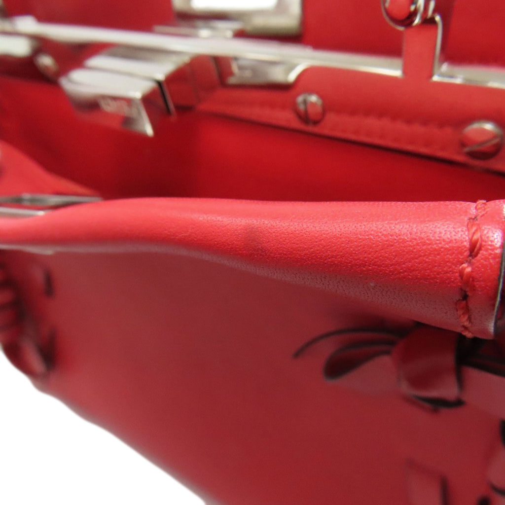Fendi Red Color Leather Handbag (Pre-Owned)