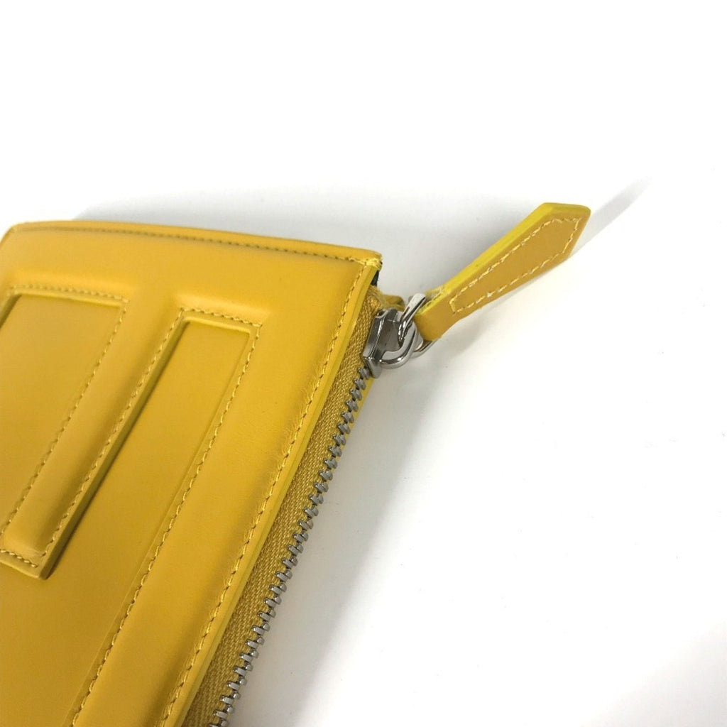 Fendi Yellow Leather Clutch Bag Pouch (Pre-Owned)