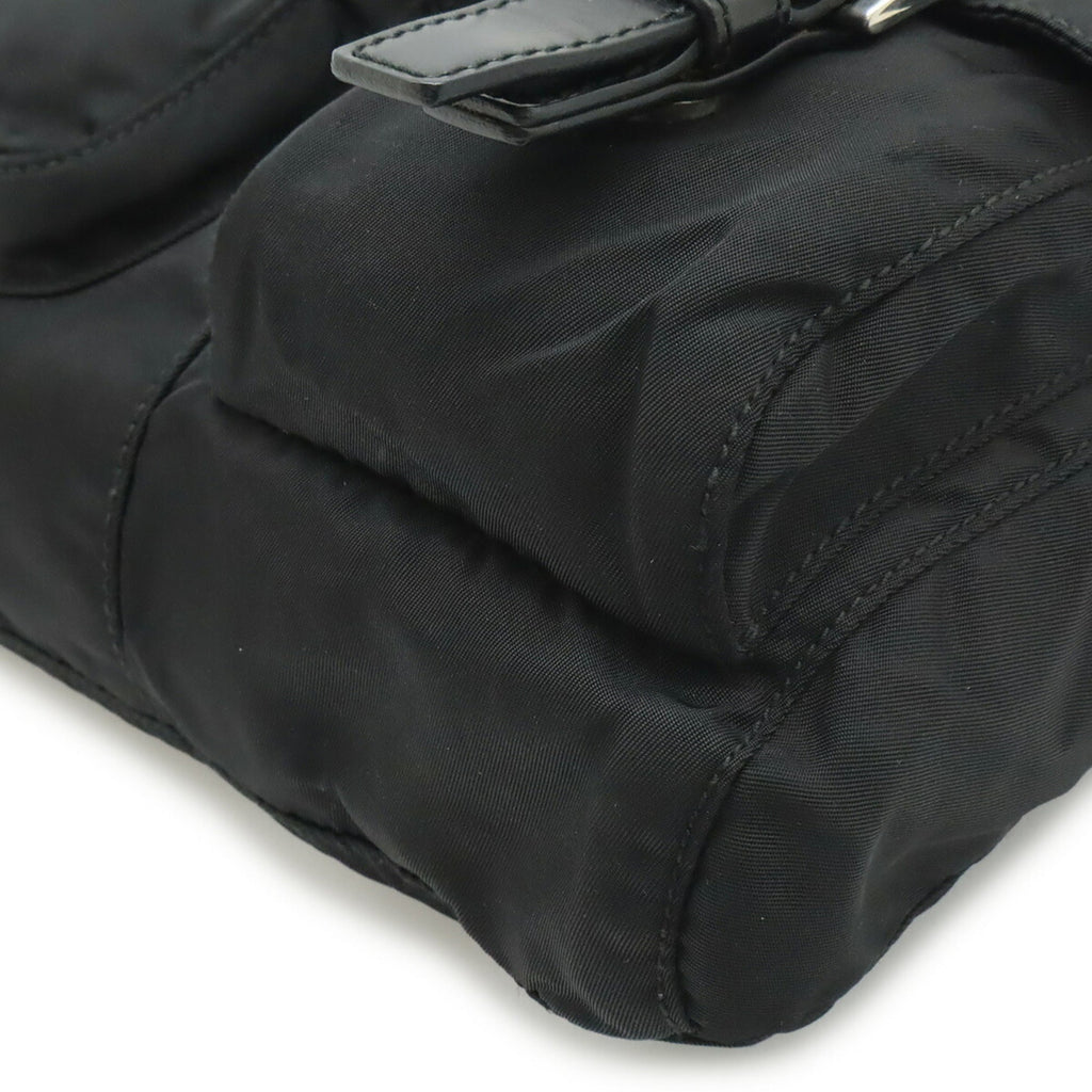Prada Nero Nylon Leather Shoulder Bag (Pre-Owned)