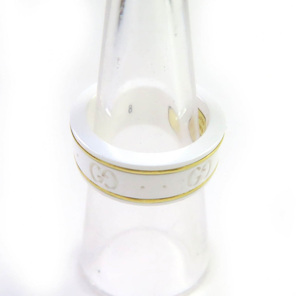 Gucci White Ceramic Band Ring (Pre-Owned)