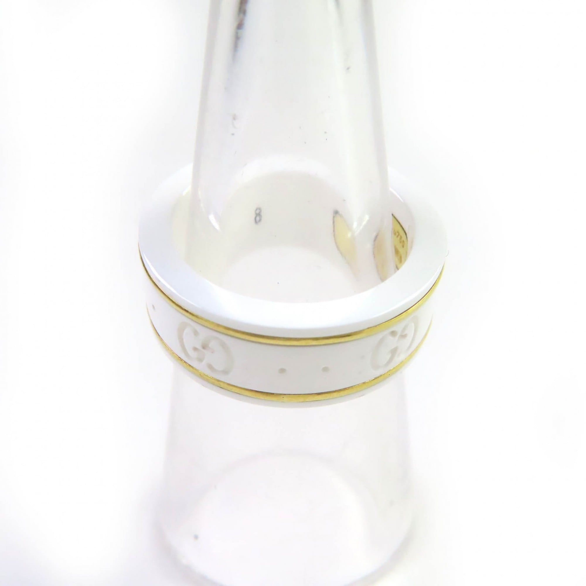 Gucci White Ceramic Band Ring (Pre-Owned)