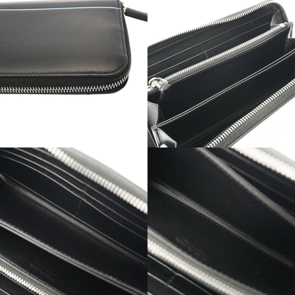 Prada Black Leather Long Wallet (Bi-Fold) (Pre-Owned)