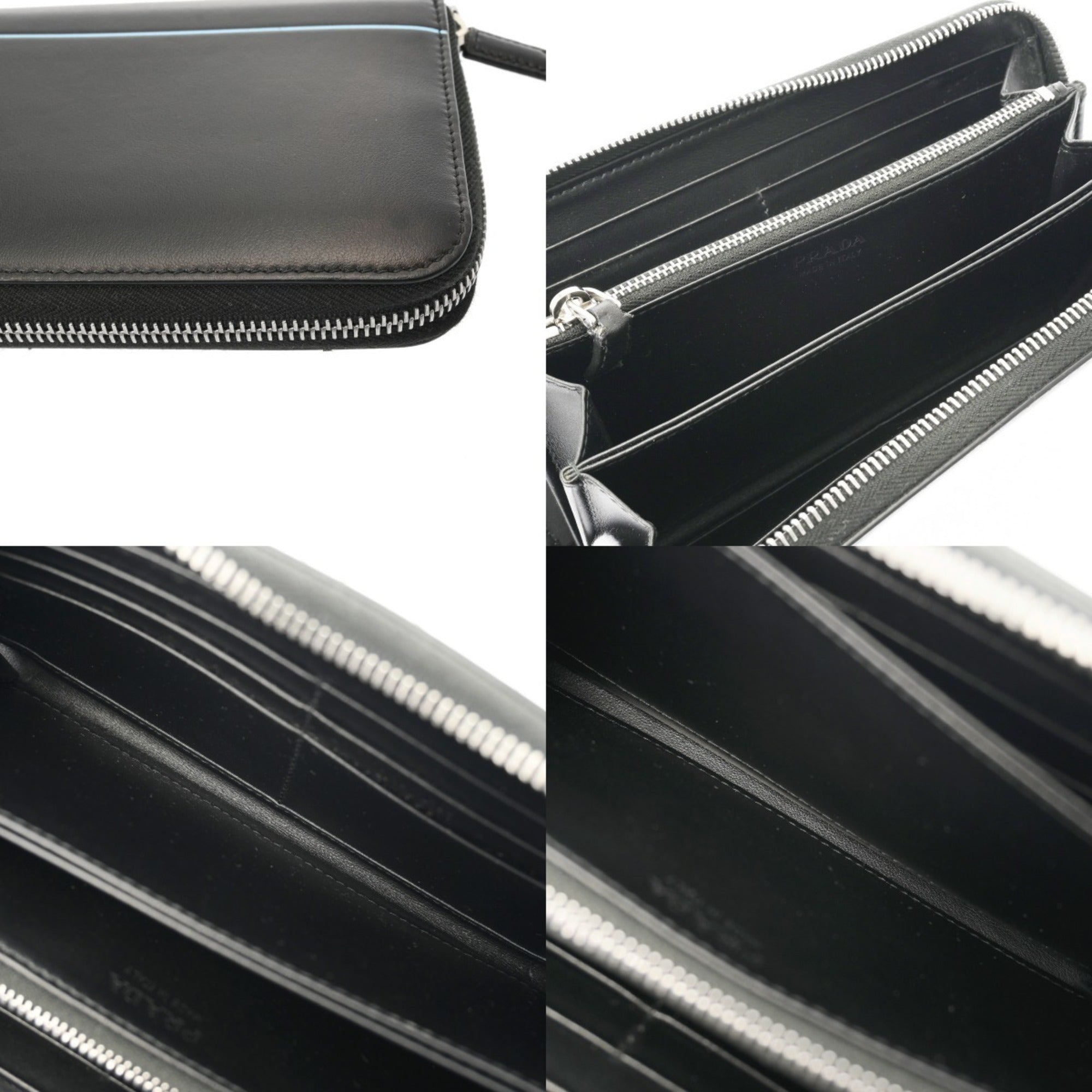 Prada Black Leather Long Wallet (Bi-Fold) (Pre-Owned)