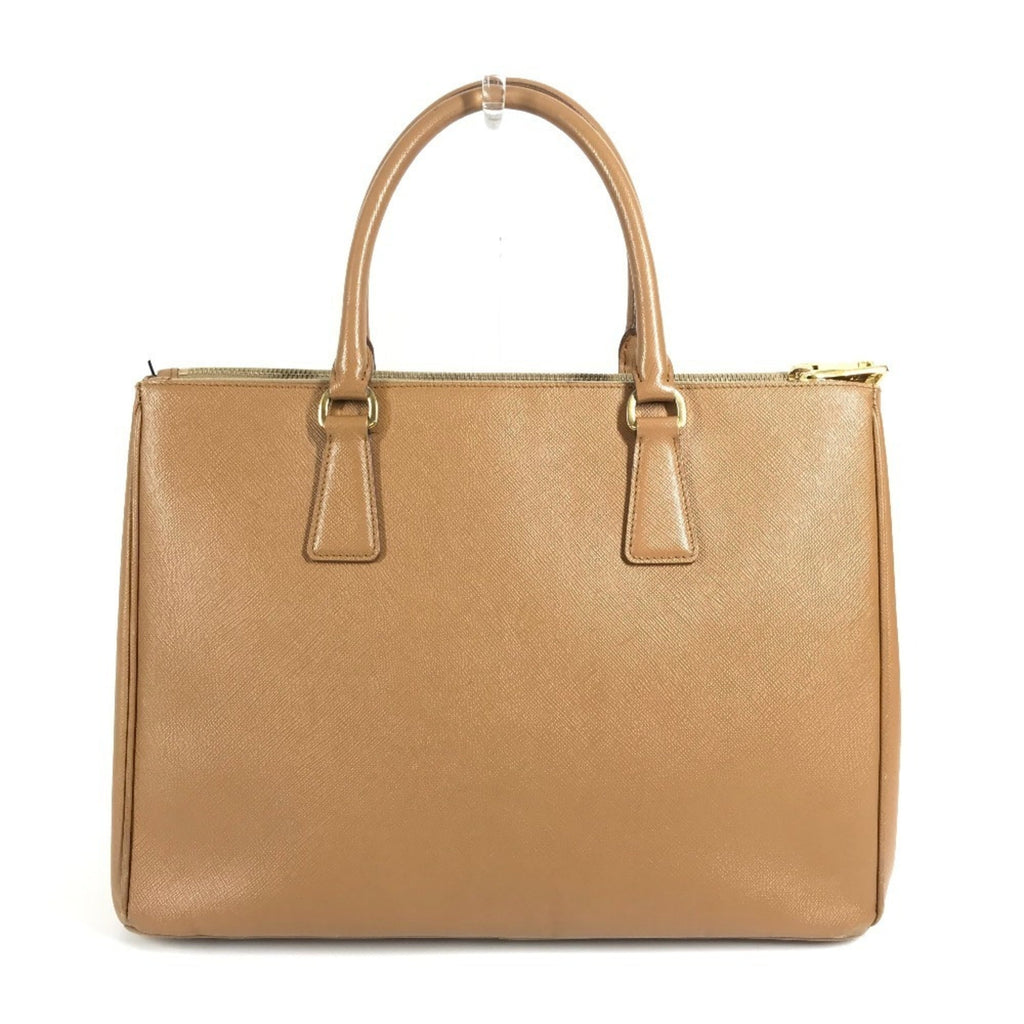 Prada Brown White Saffiano Handbag Tote Bag (Pre-Owned)