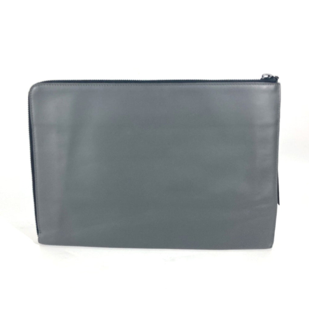 Fendi Gray Leather Clutch Bag (Pre-Owned)