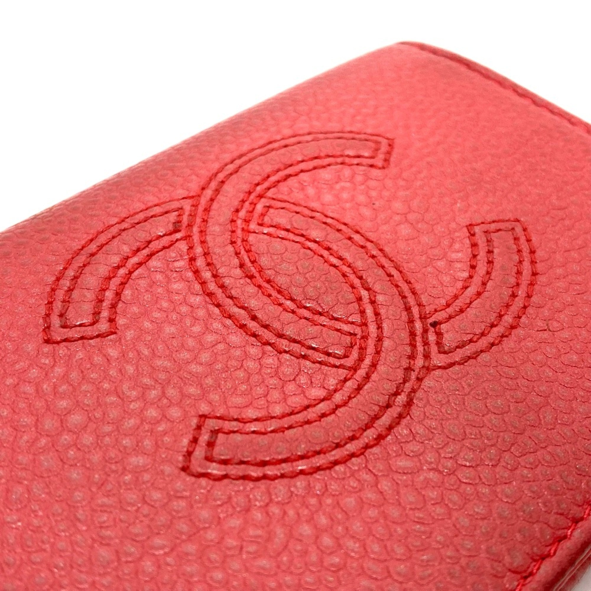 Chanel Pink Leather Wallet (Tri-Fold) (Pre-Owned)
