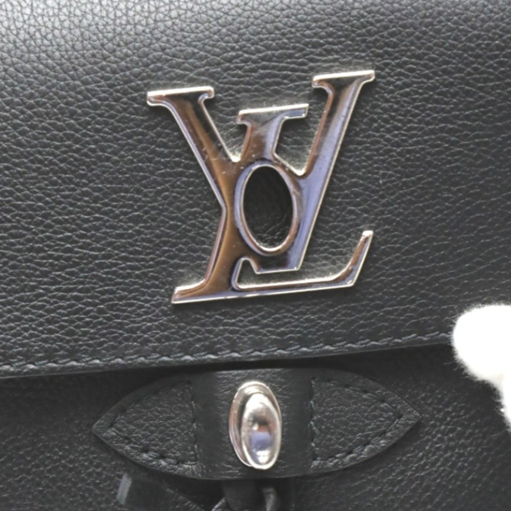 Louis Vuitton Black Noir Leather Backpack (Pre-Owned)