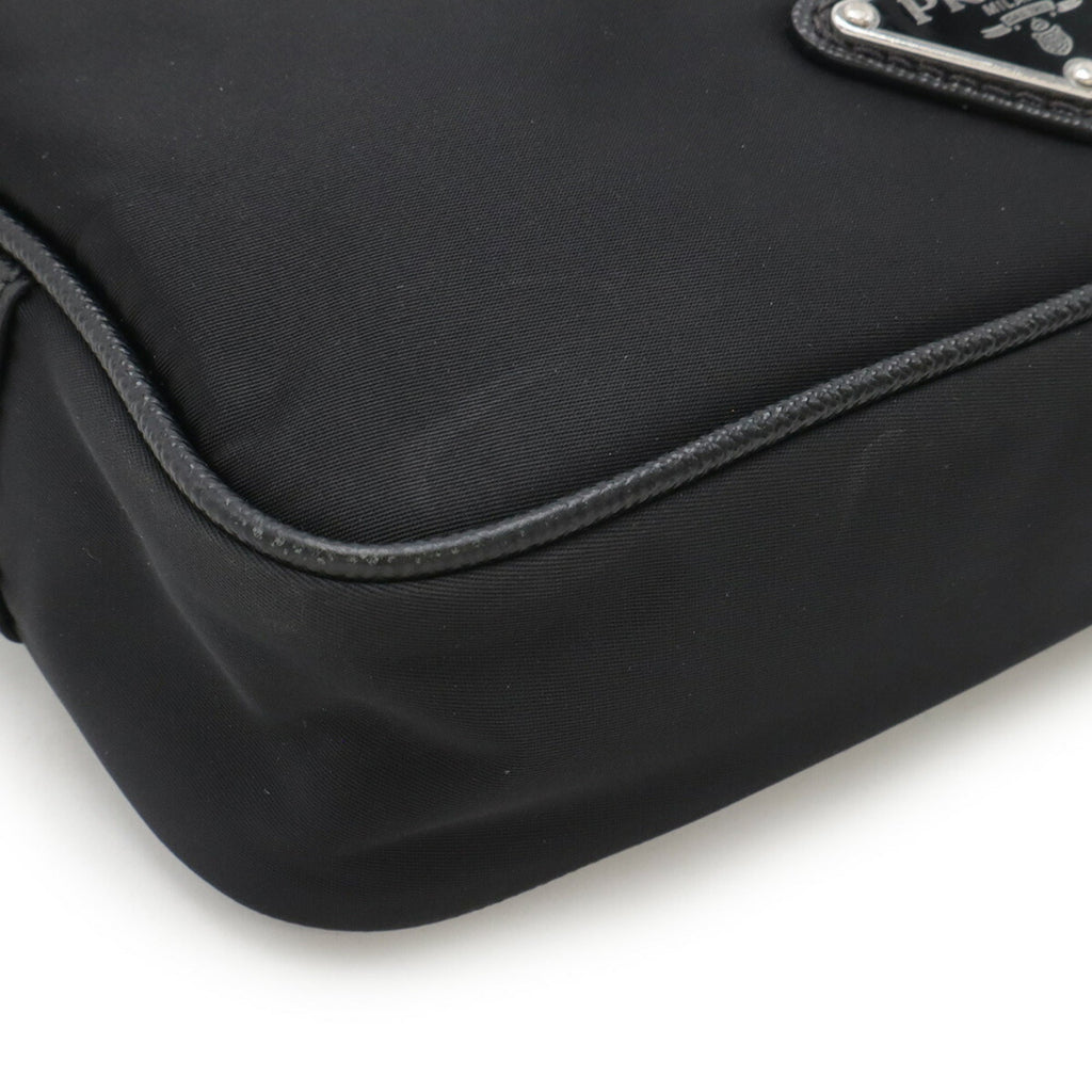 Prada Black Nero Nylon Leather Shoulder Bag (Pre-Owned)