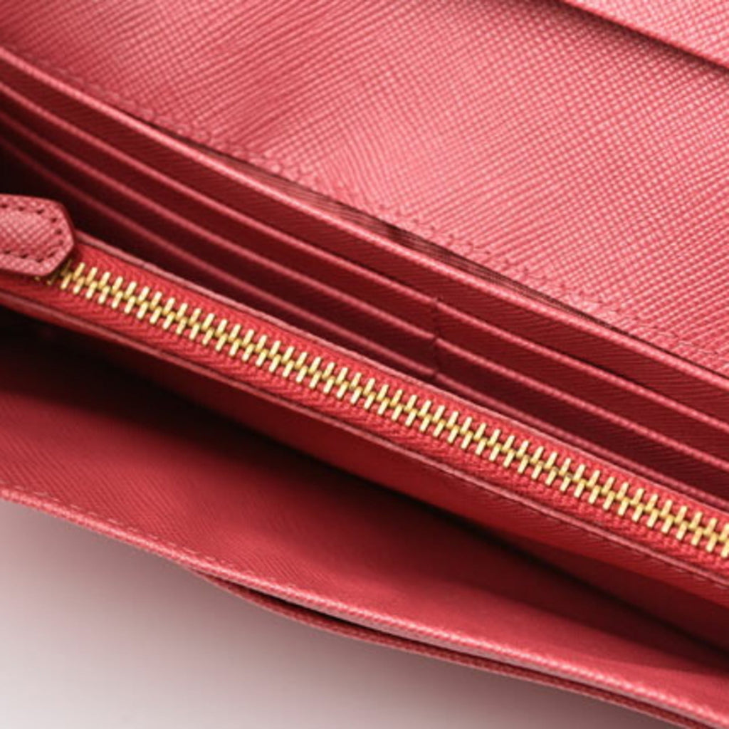 Prada Peonia Saffiano Metal Saffiano Metal Long Wallet (Bi-Fold) (Pre-Owned)