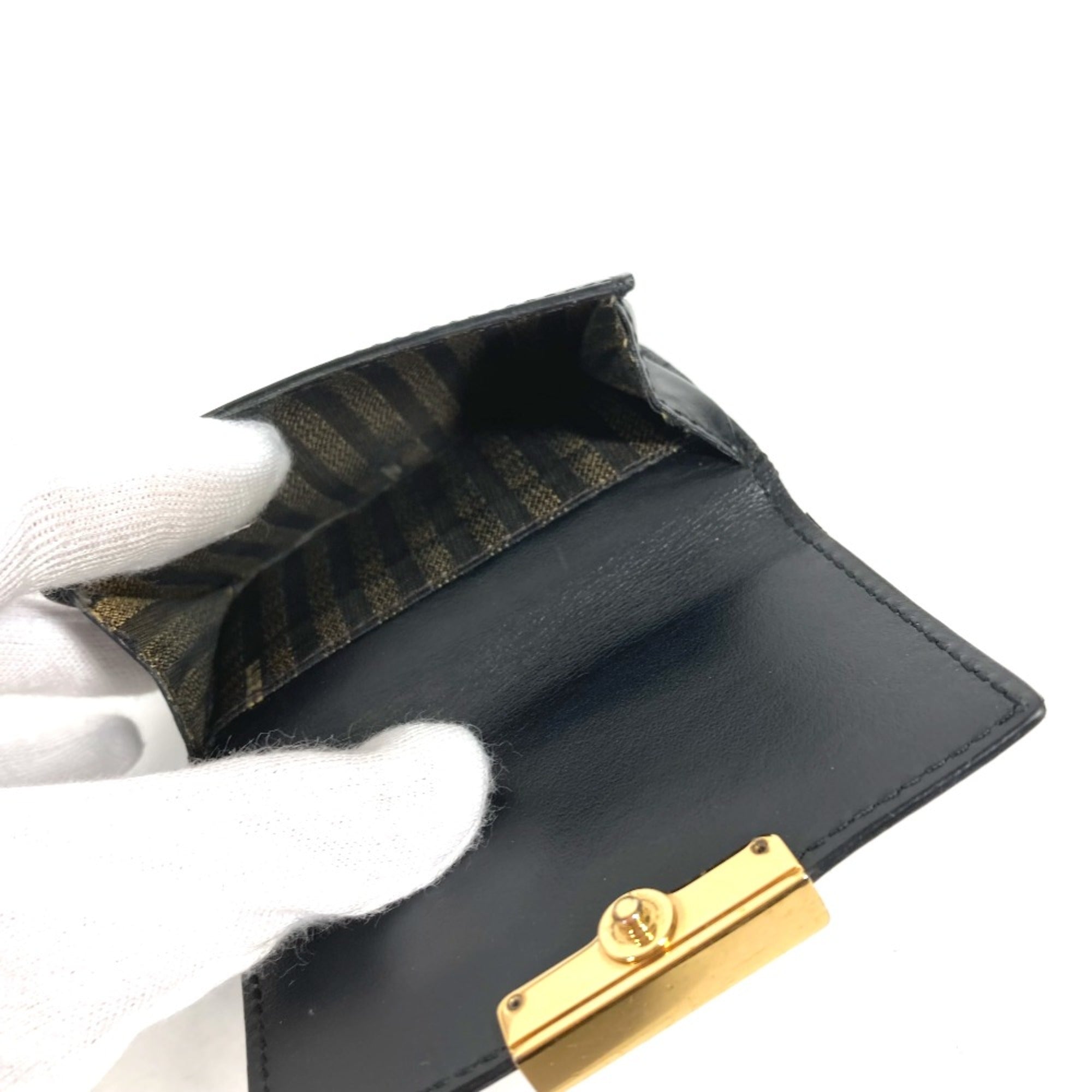 Fendi Black Leather Wallet (Tri-Fold) (Pre-Owned)