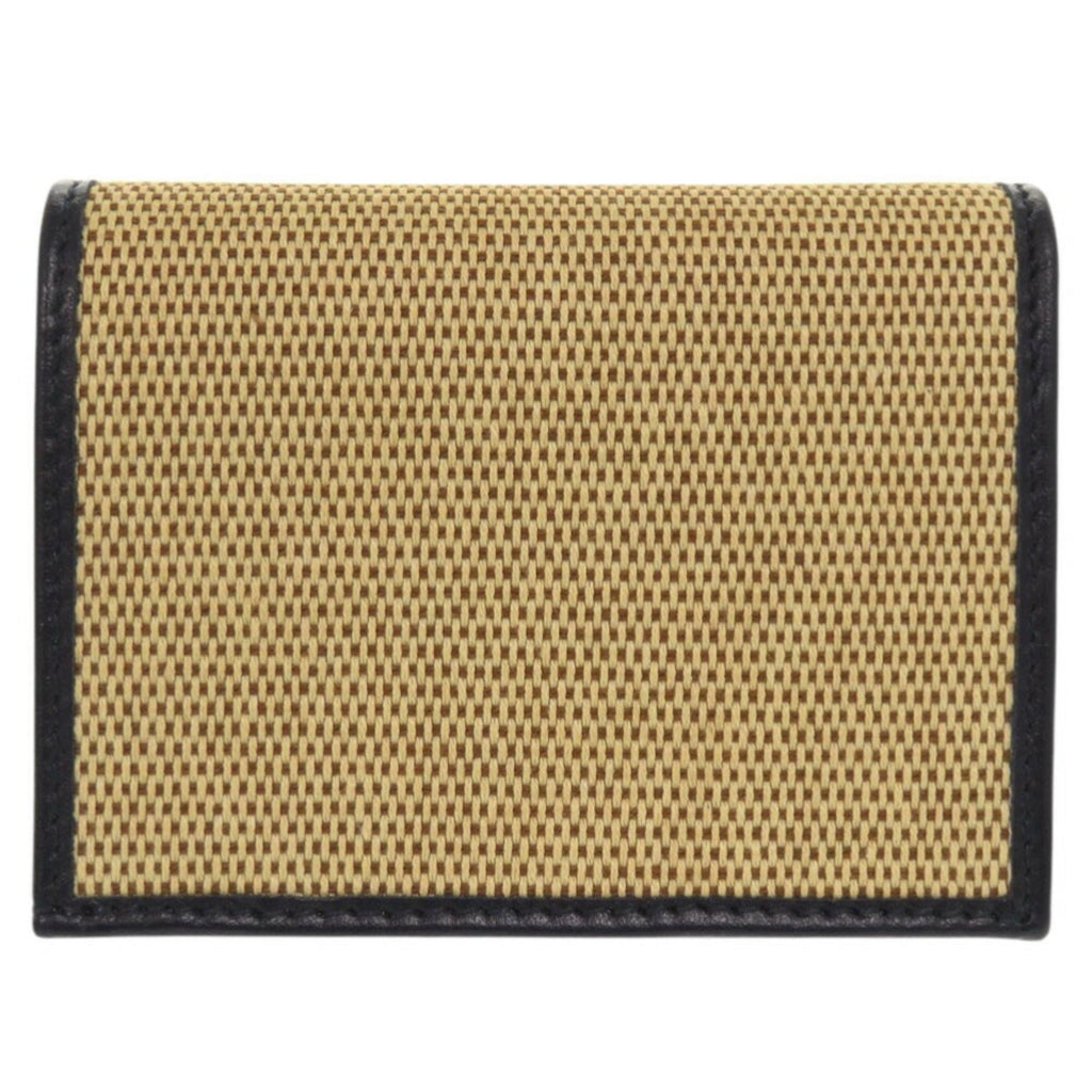 Gucci Beige Navy Canvas Leather Wallet (Bi-Fold) (Pre-Owned)
