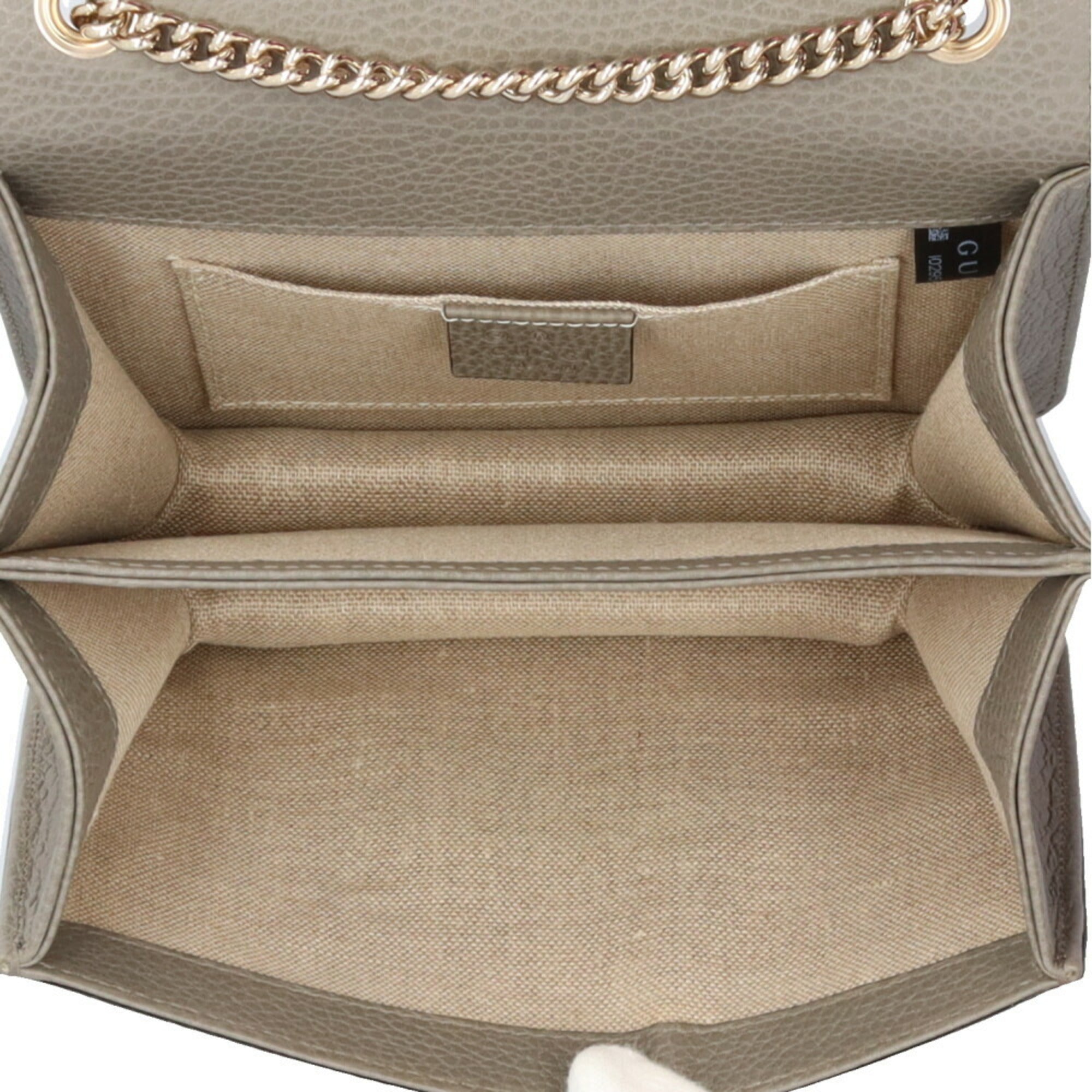 Gucci Gray Leather Shoulder Bag (Pre-Owned)