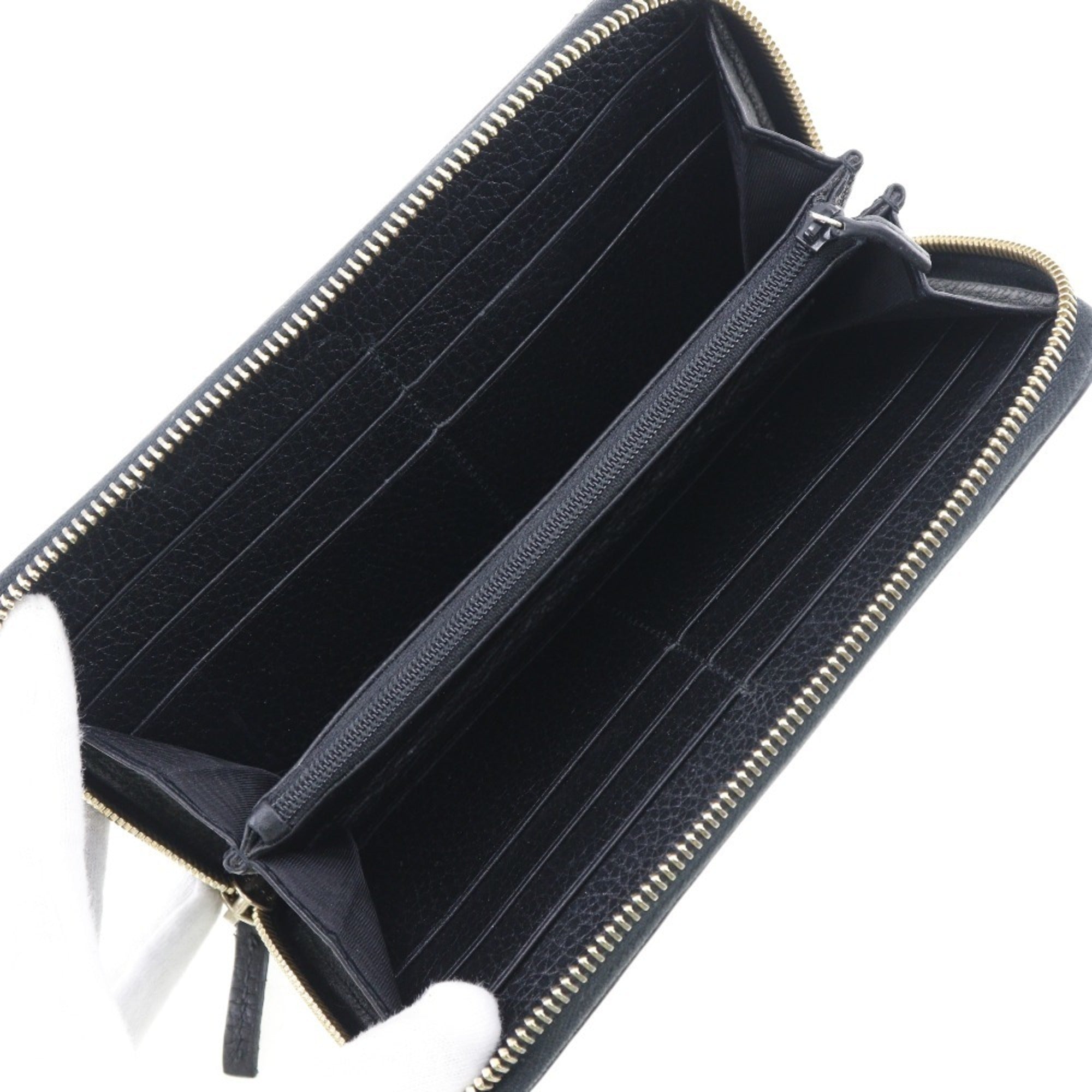 Gucci Black Leather Long Wallet (Bi-Fold) (Pre-Owned)