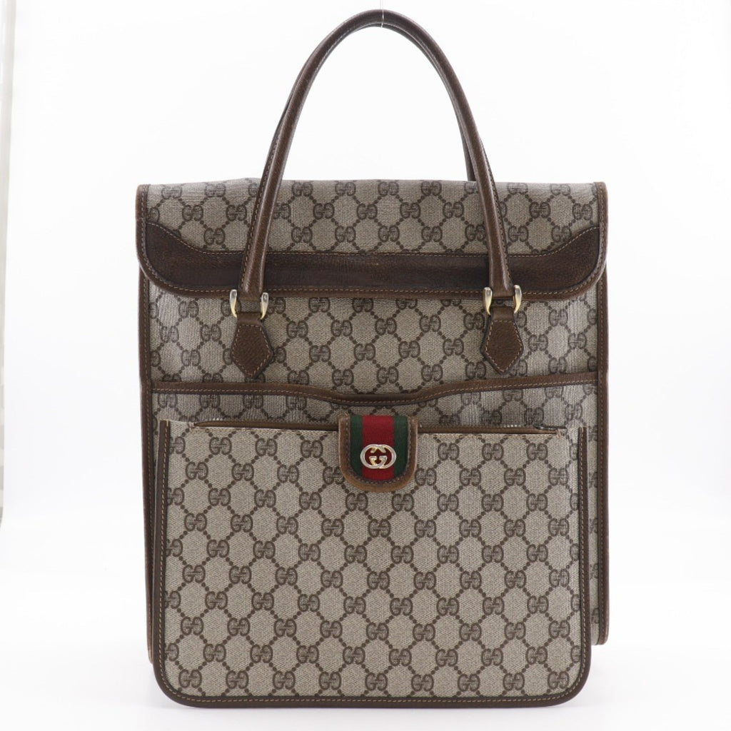 Gucci Sherry Line Brown Pvc Handbag (Pre-Owned)