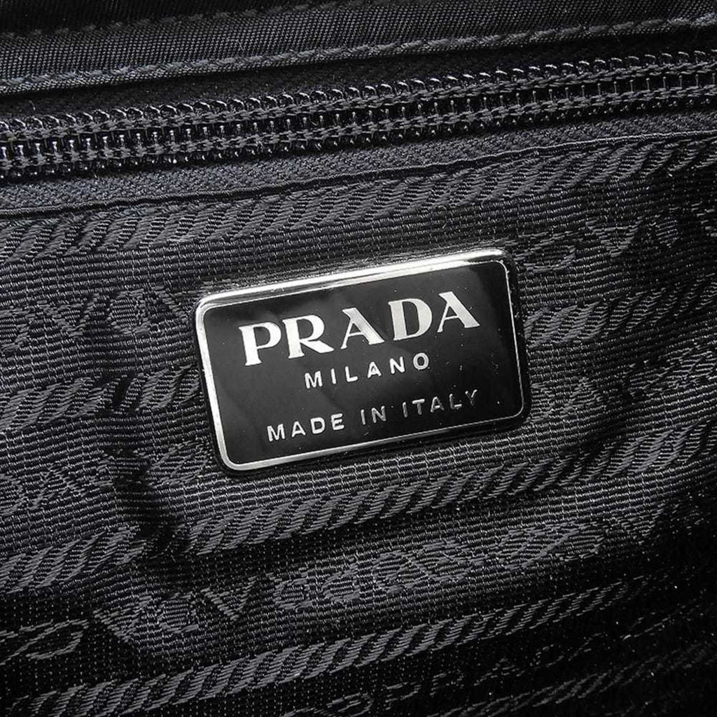 Prada Black Green Nylon Plastic Shoulder Bag (Pre-Owned)