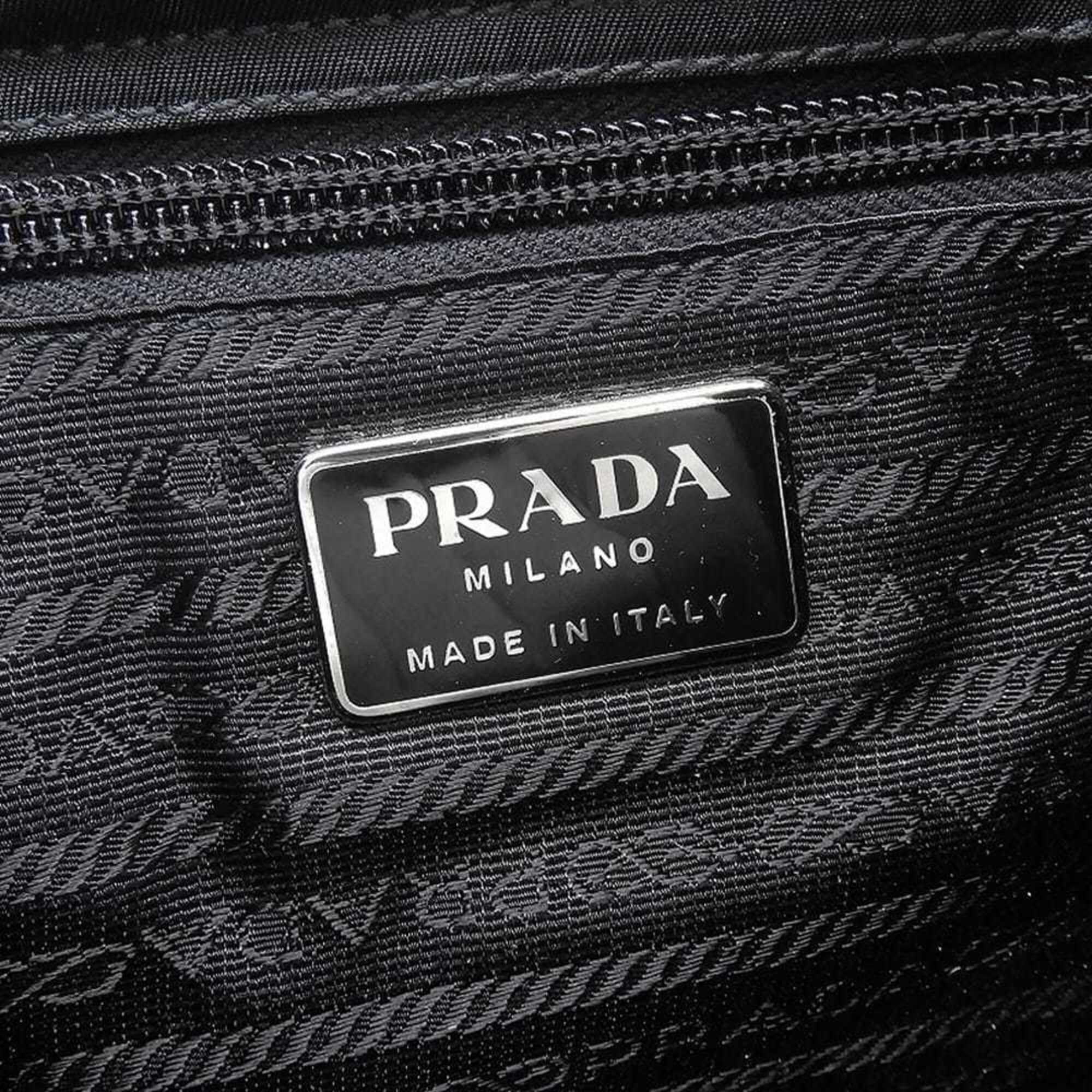 Prada Black Green Nylon Plastic Shoulder Bag (Pre-Owned)