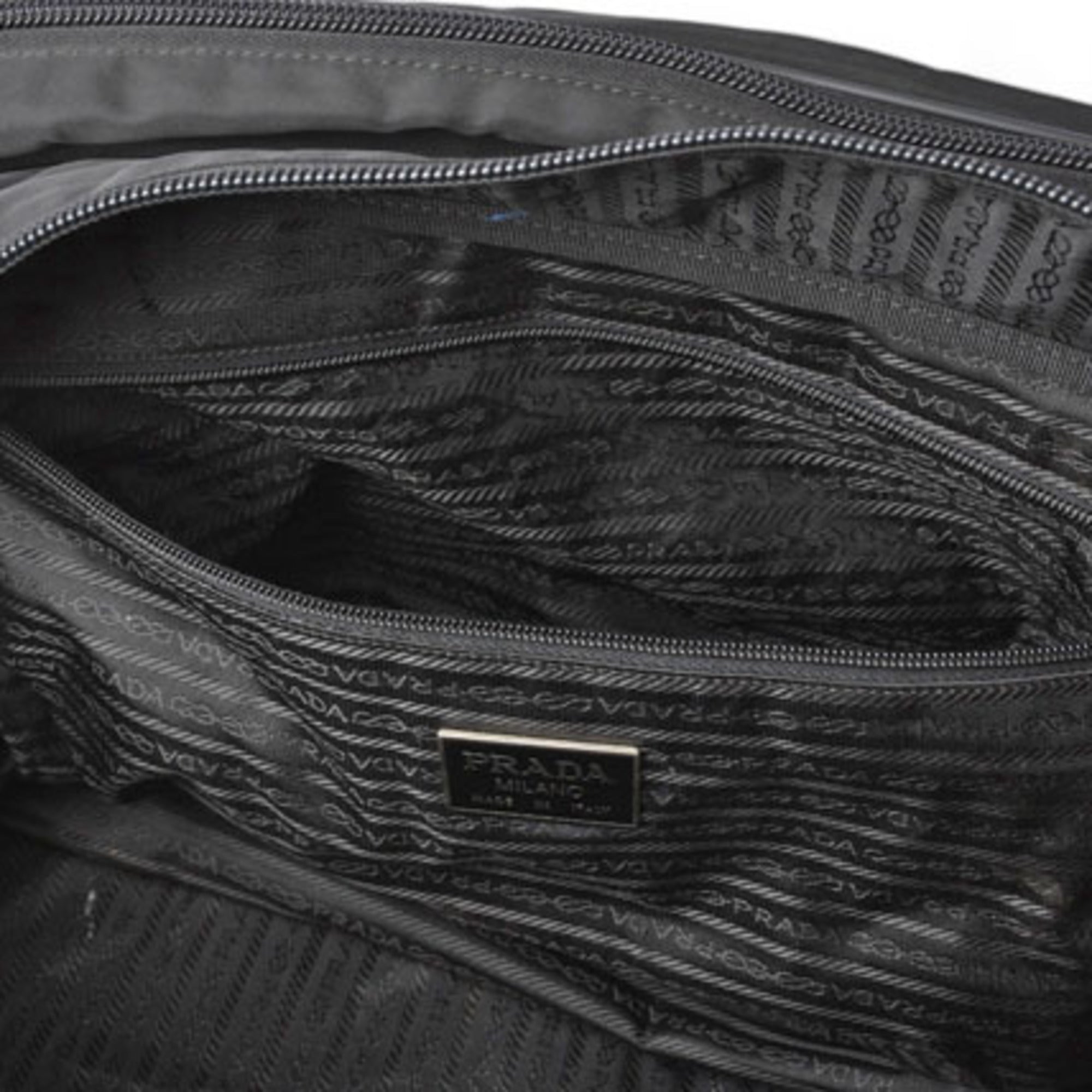 Prada Black Nero Nylon Boston Bag Shoulder Bag (Pre-Owned)