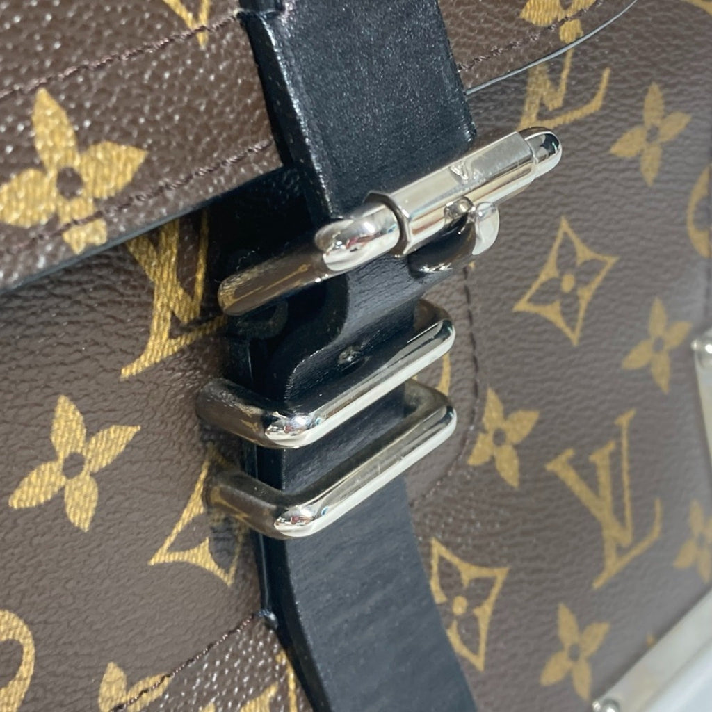 Louis Vuitton Black Brown Monogram Monogram Briefcase Handbag Tote Bag (Pre-Owned)