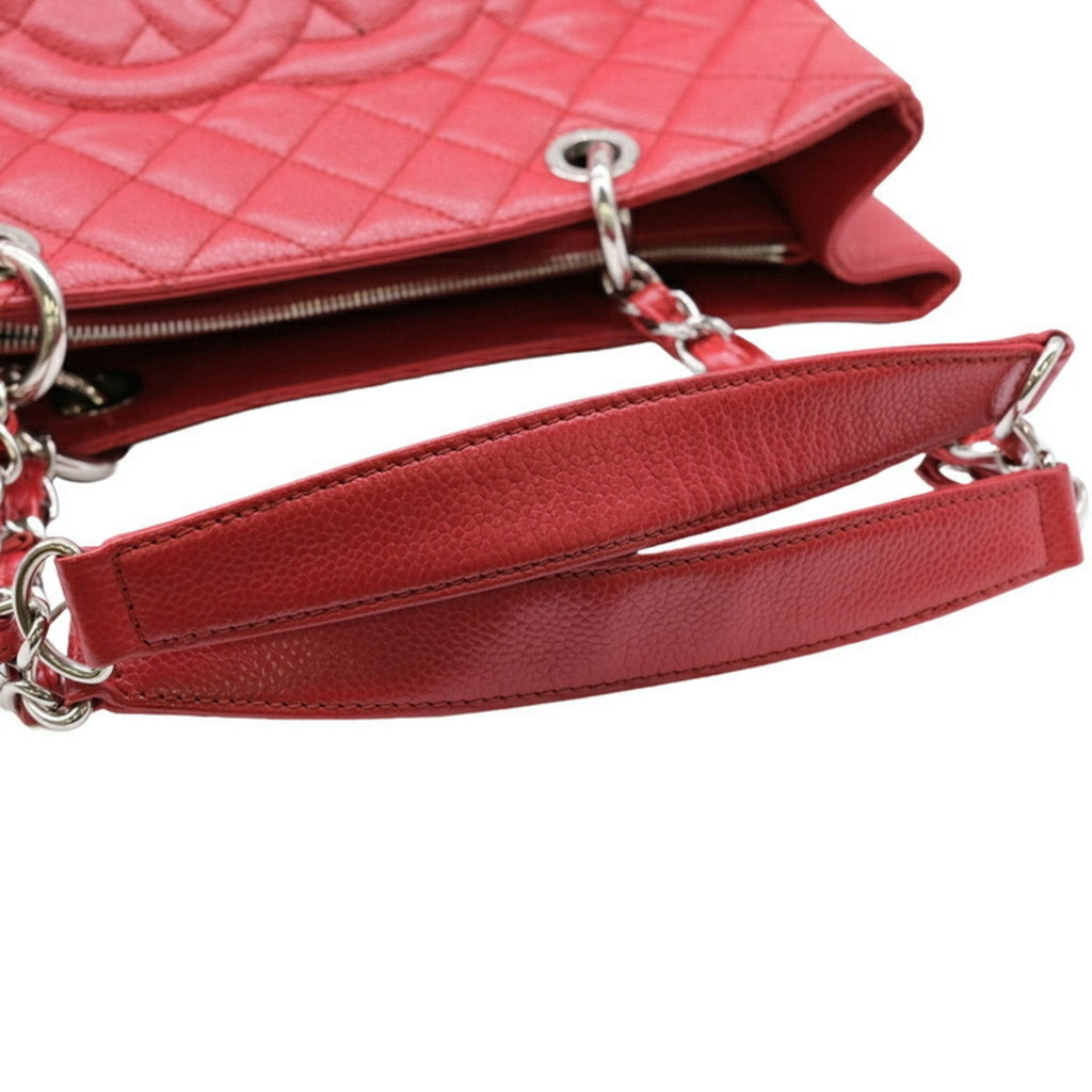 Chanel Red Color Caviar Leather Tote Bag (Pre-Owned)