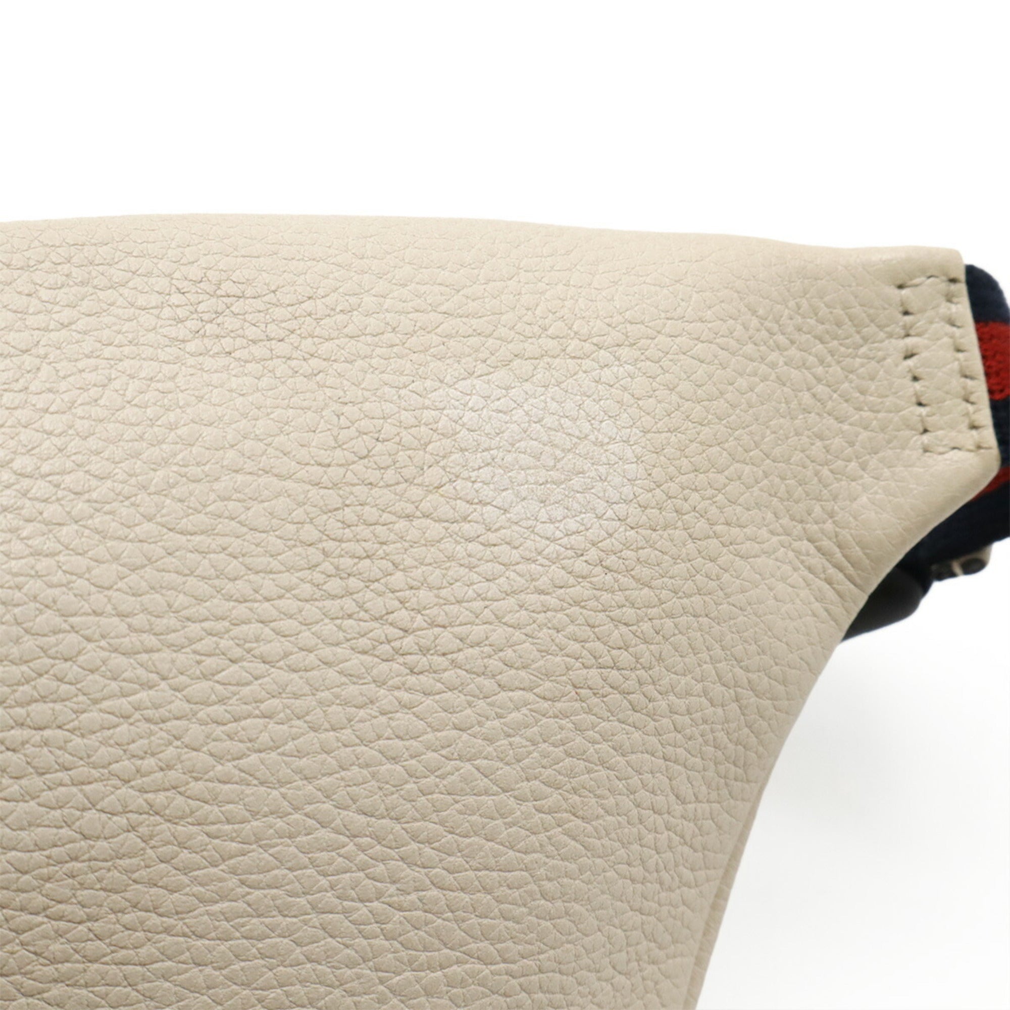 Gucci Green Ivory Red Color Leather Sling Bag (Pre-Owned)