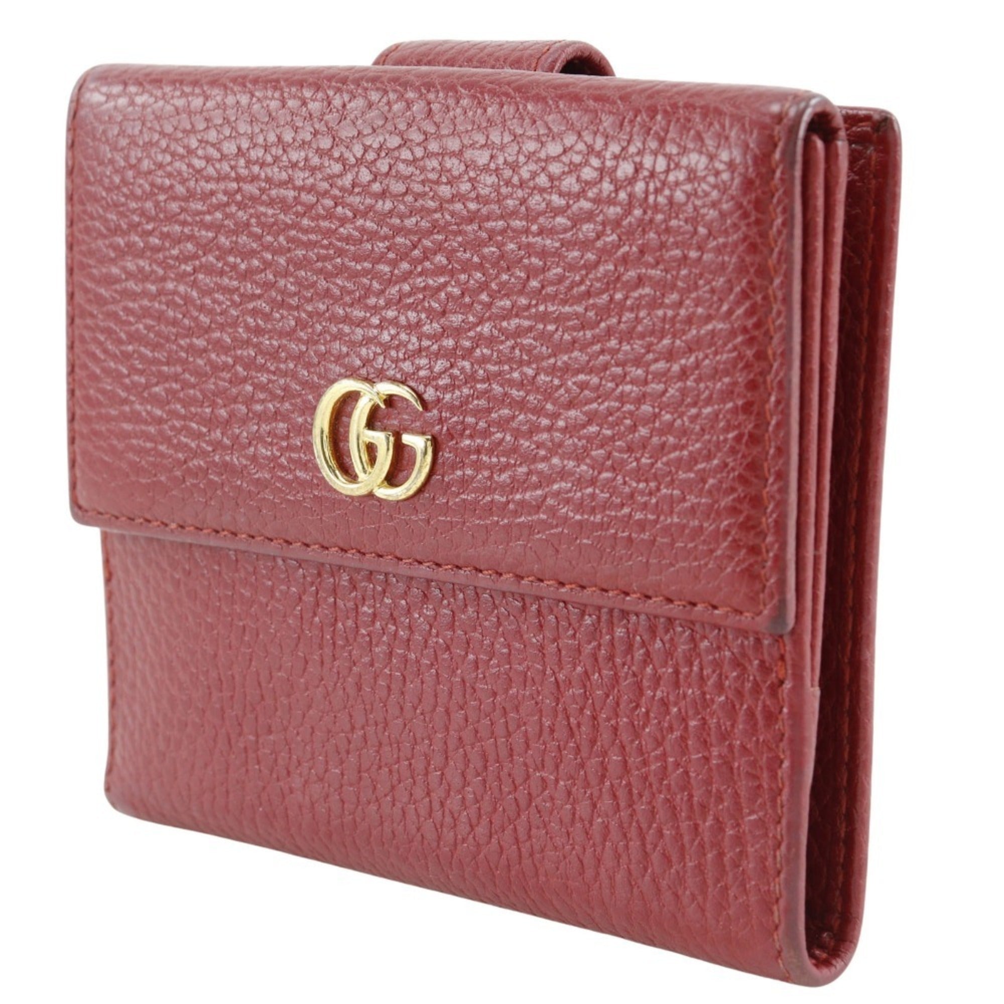 Gucci Red Color Leather Wallet (Bi-Fold) (Pre-Owned)