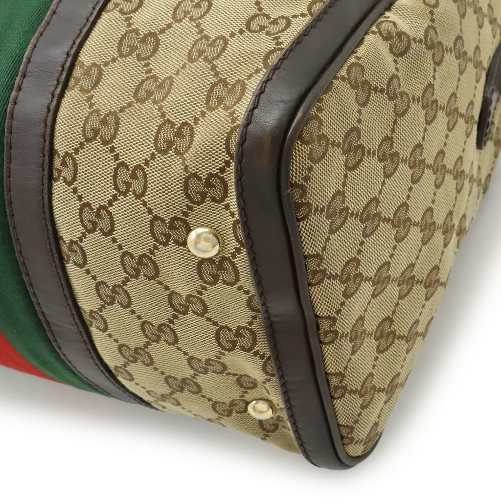 Gucci Beige Black Dark Brown Green Khaki Red Color Yellow Gg Canvas Handbag Shoulder Bag (Pre-Owned)