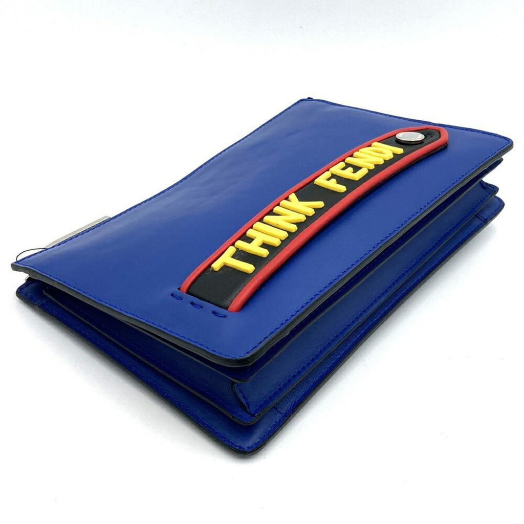 Fendi Blue Leather Clutch Bag Pouch (Pre-Owned)