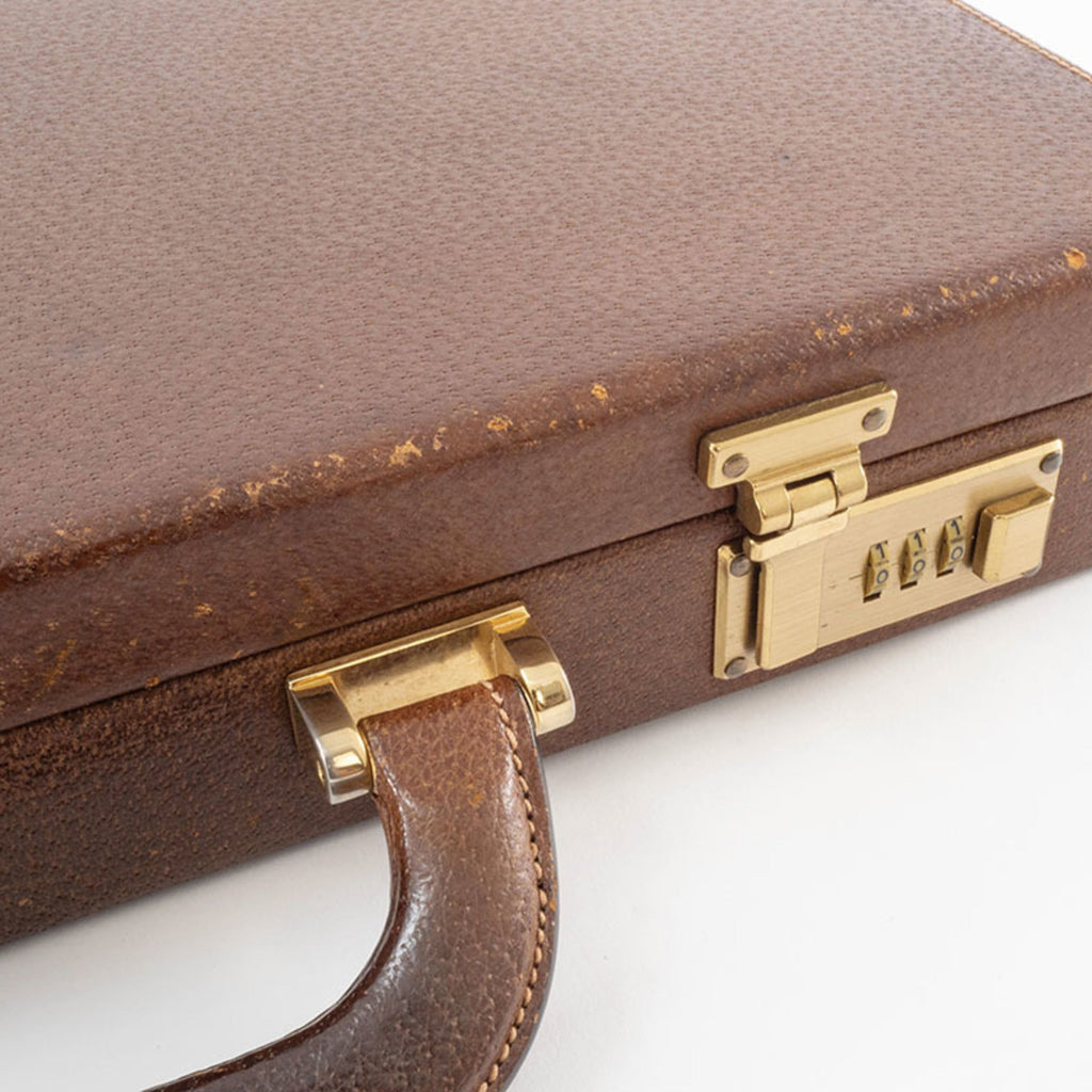 Gucci Brown Leather Attaché Case (Pre-Owned)